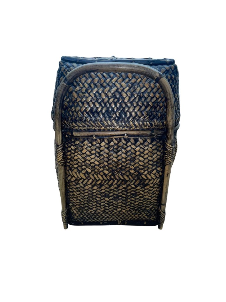 Vintage Brown Natural Woven Rattan Bamboo Frame Handmade Pasiking Backpack